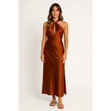 Wedding Guest Dress Sleeveless Satin | Maxi | Liora