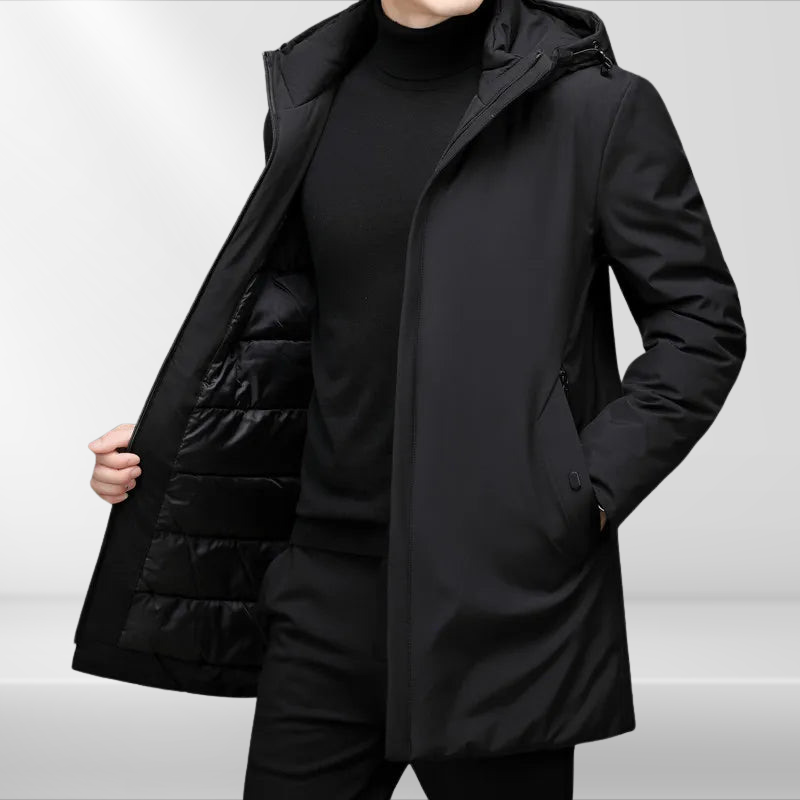 Classic black hooded jacket