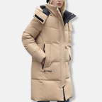 Women's Down Coat | Winter Jacket with High Collar & Hood