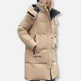 Women's Down Coat | Winter Jacket with High Collar & Hood