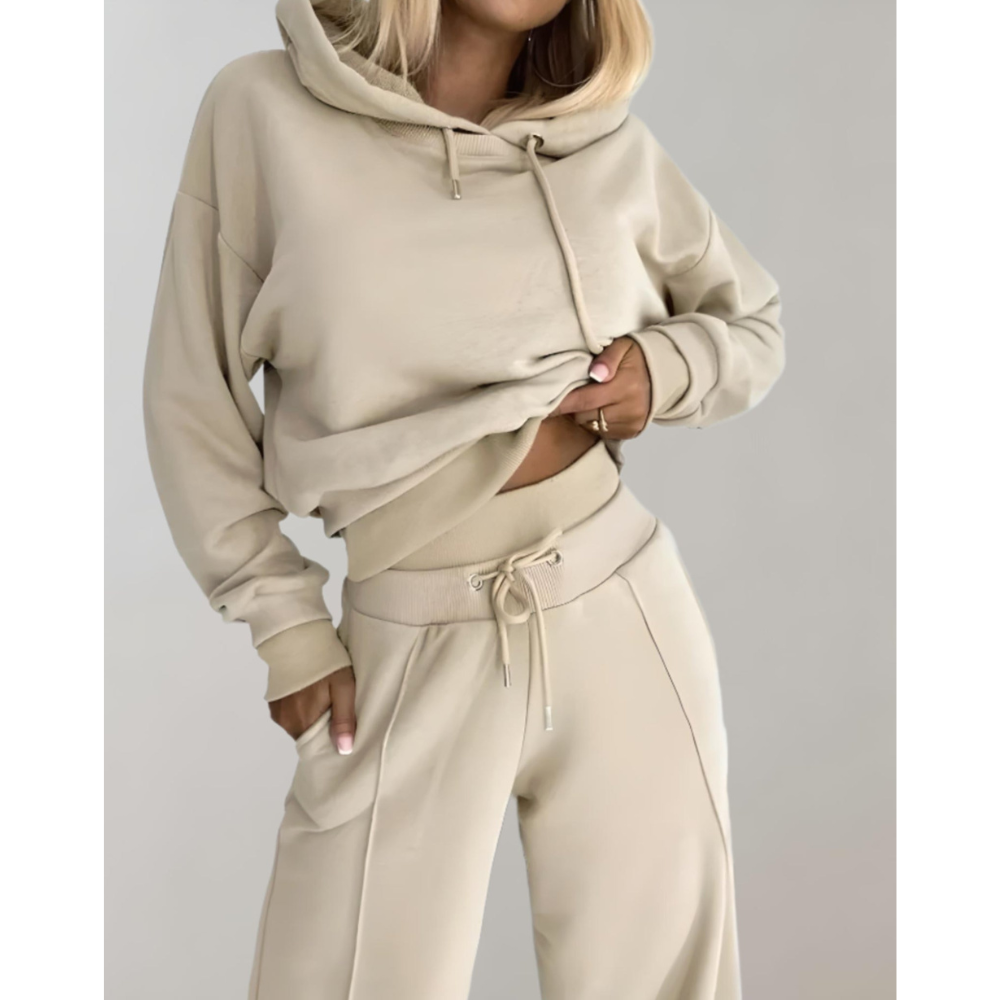 Damen Jogginganzug 2-teilig | Hoodie & Weit Bein Hose