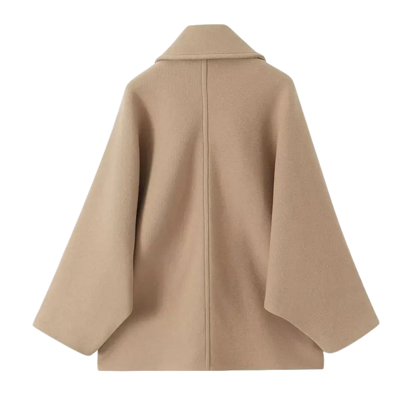 Jessy | Damen übergangsjacke | Beige Oversized Mantel in Beige