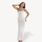 Jasira | Strapless Wedding Guest Dress | Maxi