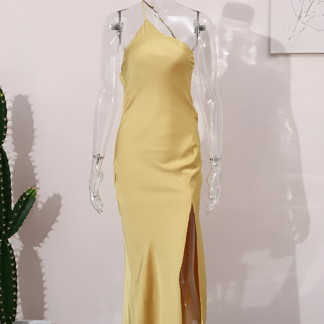 Emily | Sommerkleid mit offenem Rücken in Gelb-Becker Boutique