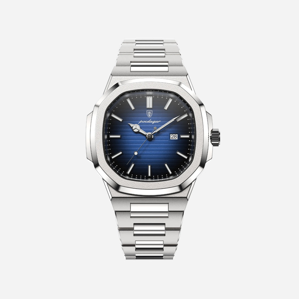 Herrenuhr aus Edelstahl | Quadratisches Zifferblatt