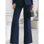 Women’s Pantsuit | Stand Collar Blazer & Loose Pants