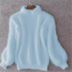 Damen Strickpullover | Kashmir Gefühl & Hoher Kragen