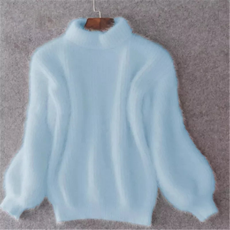 Damen Strickpullover | Kashmir Gefühl & Hoher Kragen