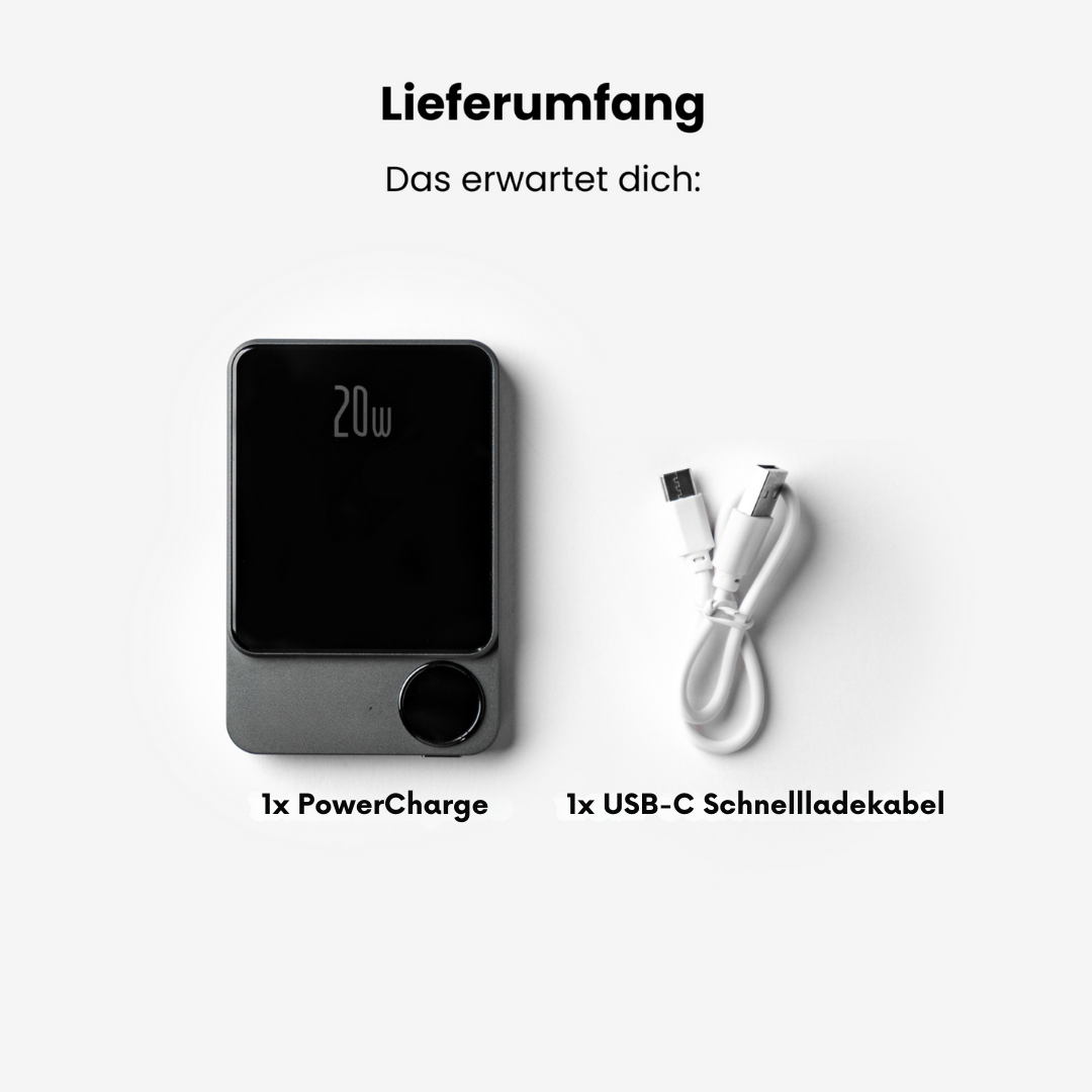 PowerCharge | Nano Magsafe Powerbank für iphone und QI-kompatibel