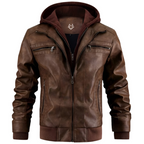 Men's winter jacket with hood and zipper