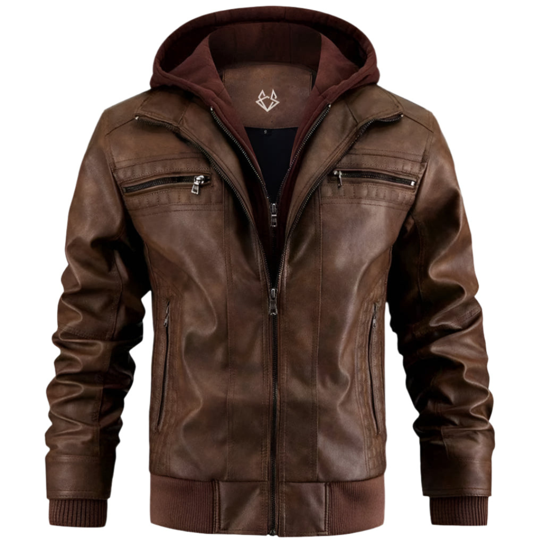 Men's winter jacket with hood and zipper