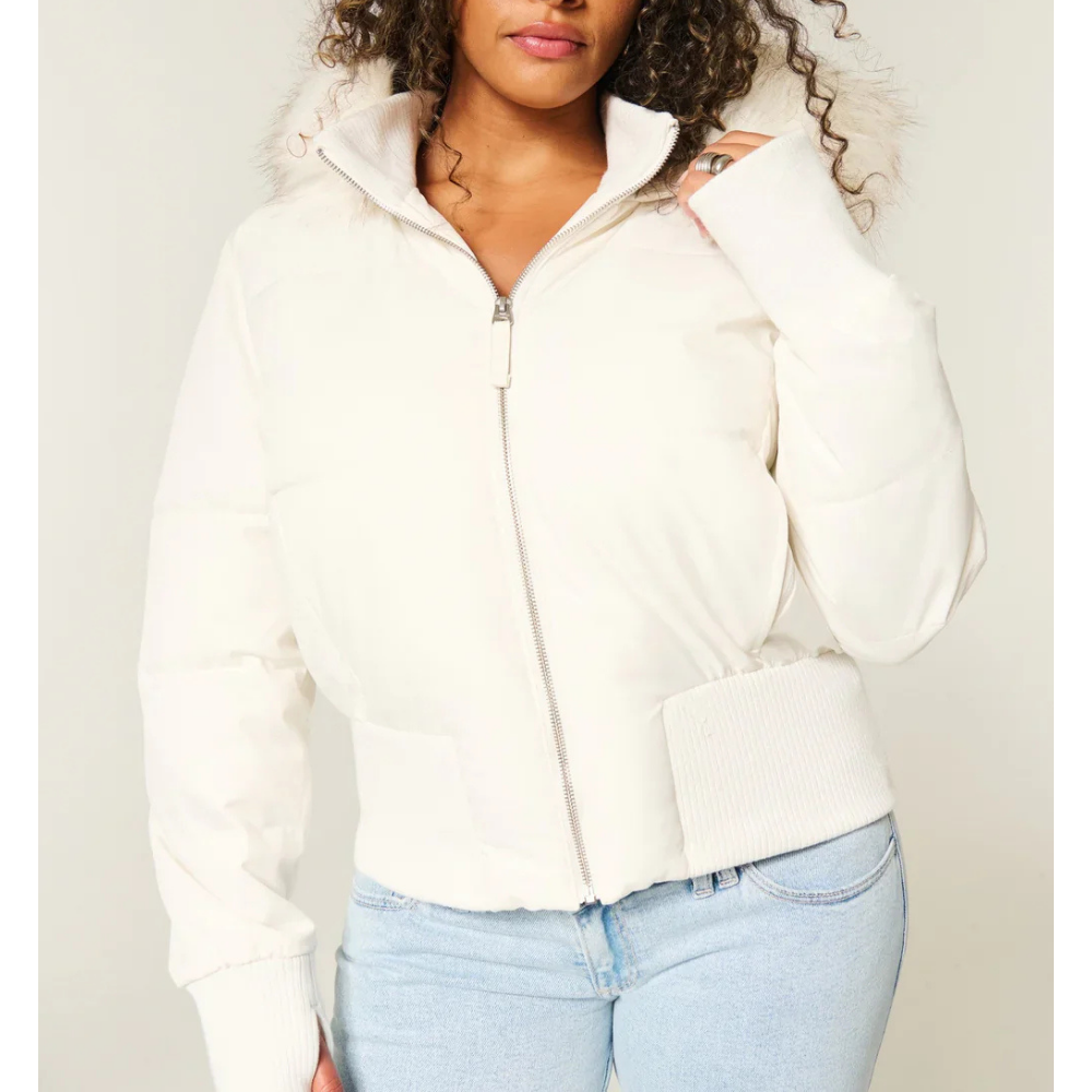 Damen Steppjacke | Winterjacke mit Abnehmbarer Kapuze