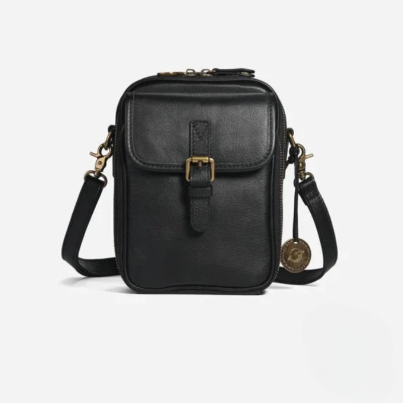 Vrai | Skuldertaske til kvinder med rum i flere lag-Sort-Vrai | Sac à Bandoulière en Cuir pour Femmes avec Compartiments Multi-Couches - €24-Bentzen Butik