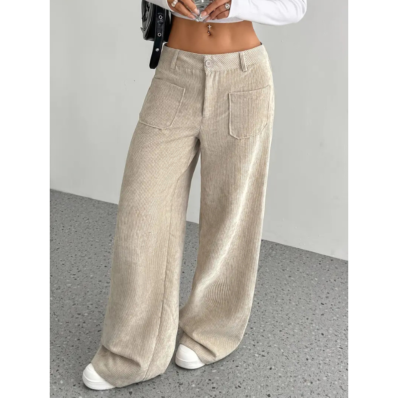 Women's Corduroy Trousers | High Waisted | Wide Fit