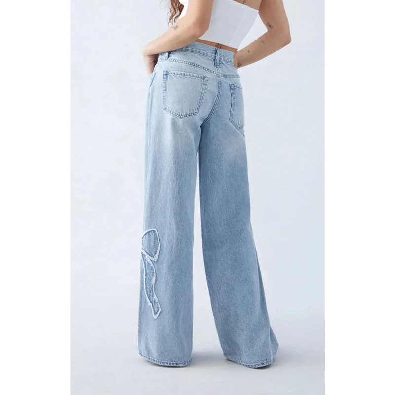 Women’s Baggy Jeans | Loose Fit with Heart Detail