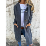 Women's Long Cardigan | With Hood & Large Buttons