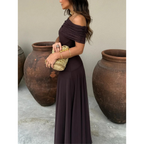 Chiffon Abendkleid | Off-Shoulder | Maxikleid