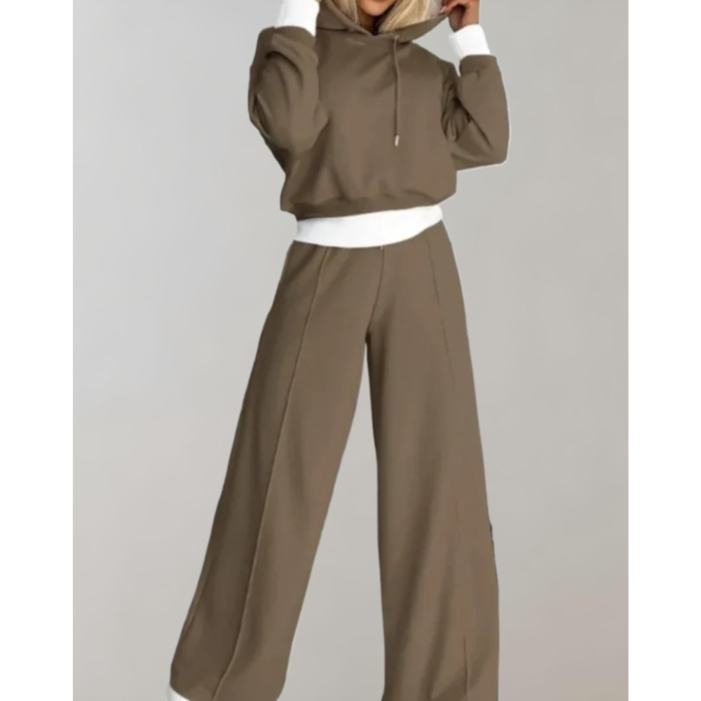 Damen Jogginganzug 2-teilig | Hoodie & Weit Bein Hose