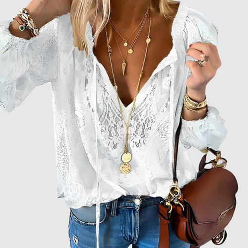 Bryanna | Boho-Sommeroberteil mit langen Ärmeln für Damen
