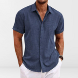 Dino | Classic men's summer shirt with button placket and short sleeves