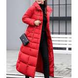 Women's Long Puffer Coat | With Faux Fur Collar