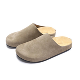 Boston Mule Slippers | Suede Look & Cork Sole