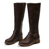 Women's Boots | Knee-High with Buckle & Low Heel
