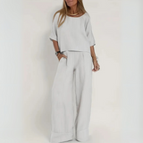 Lunysa | Women's short-sleeved summer suit | Linen style