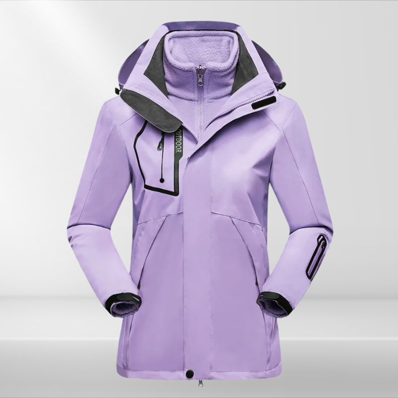 Outdoor-3-in-1-Wetterschutzjacke Damen