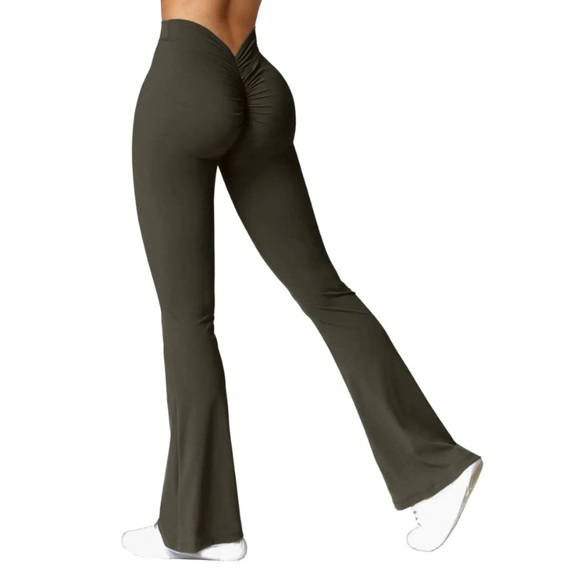Damen Sportleggings | Flared mit Scrunch Detail