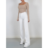 Damen Stoffhose | High Waist & Weites Bein