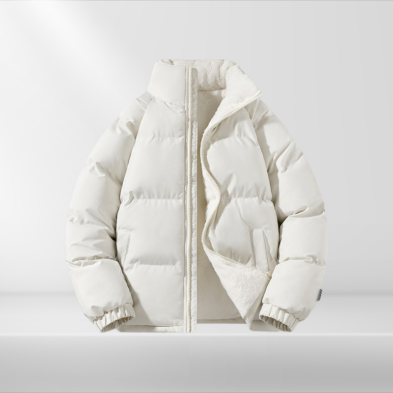 Men's fleece-lined and padded puffer jacket