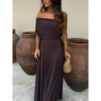 Chiffon Abendkleid | Off-Shoulder | Maxikleid