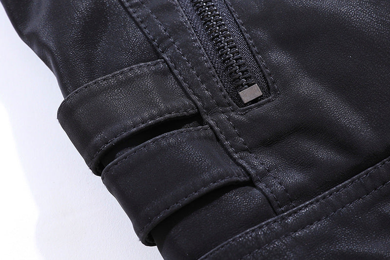 Bikerjacke Für Herren | Lederjacke mit Reißverschluss