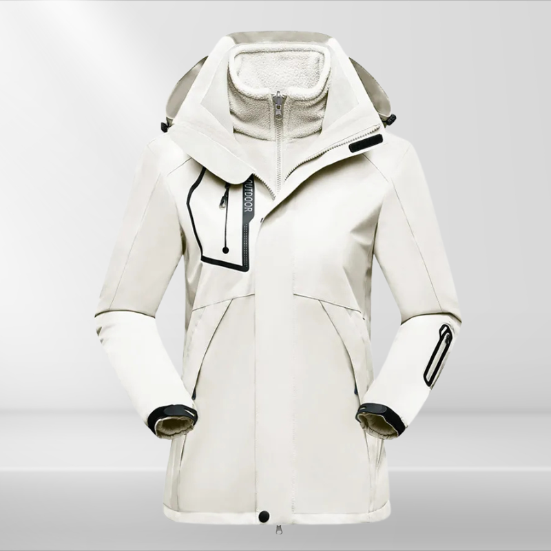 Outdoor-3-in-1-Wetterschutzjacke Damen