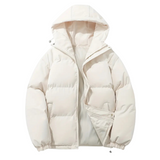 Padded men's puffer jacket with hood