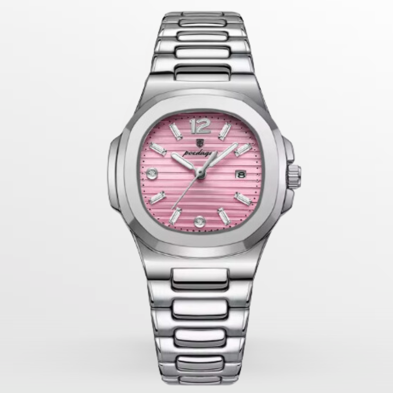 Chromatic Date | Quarz Uhr aus Edelstahl Mit Box-Silber Rosa-Becker Boutique