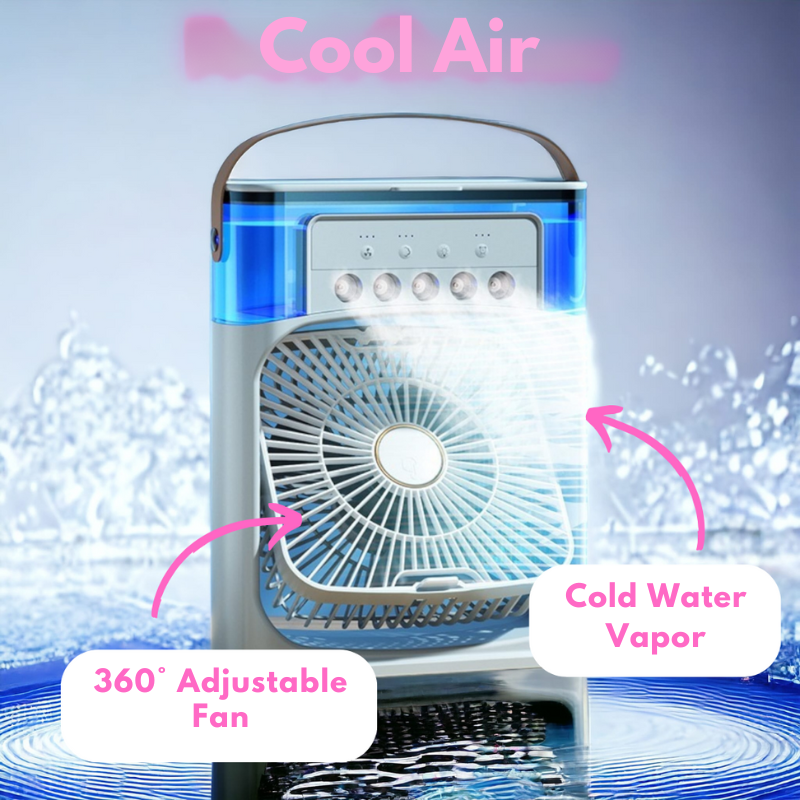 CoolAir | Messerloser Ventilator mit Befeuchtungsnebel und Klimatisierung