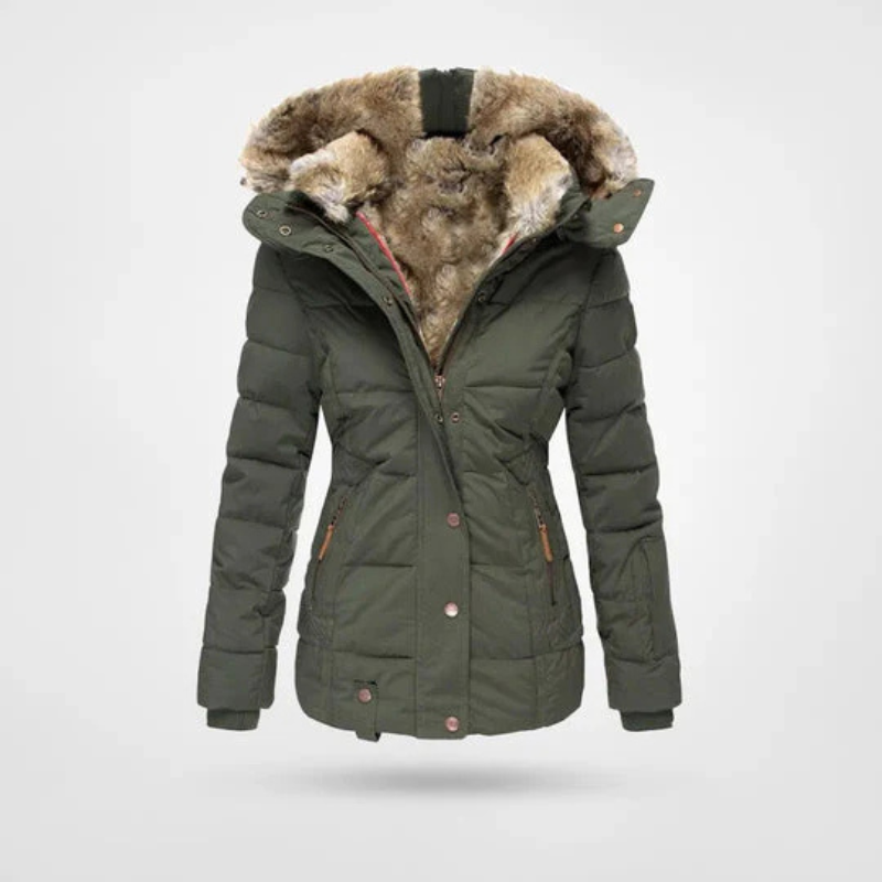 Damen Winterjacke | Gefutterd mit Kapuze