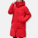 Women's Down Coat | Winter Jacket with High Collar & Hood