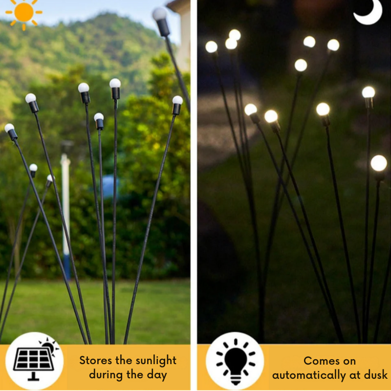 SolarGlow | LED Solar-Glühwürmchen Lichter für den Garten (6 LEDS)