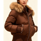 Damen Steppjacke | Winterjacke mit Abnehmbarer Kapuze