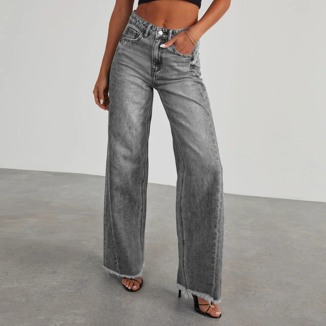 Damen Loose Fit Jeans | Raw-hem