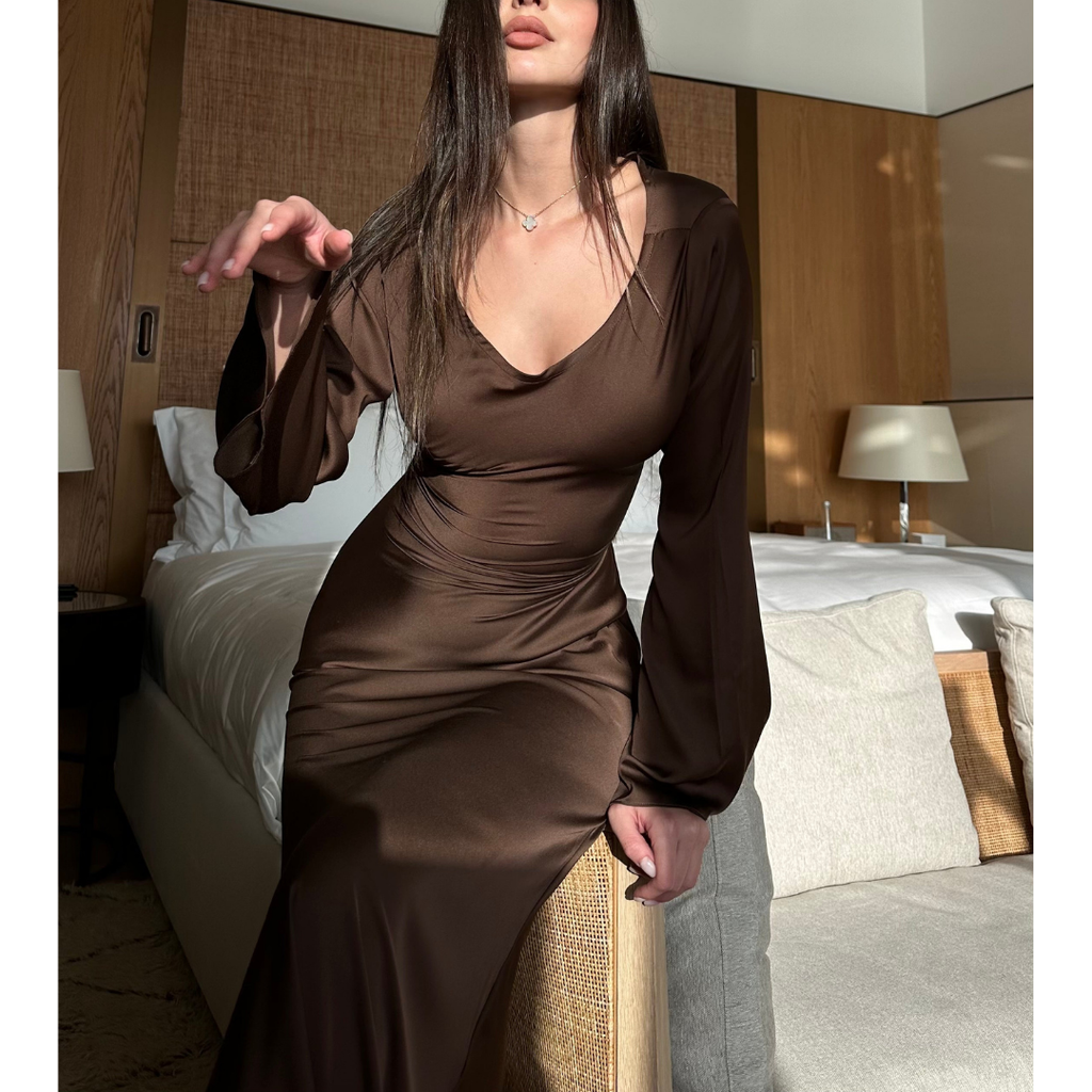 Long Sleeve Evening Dress | Maxi Dress