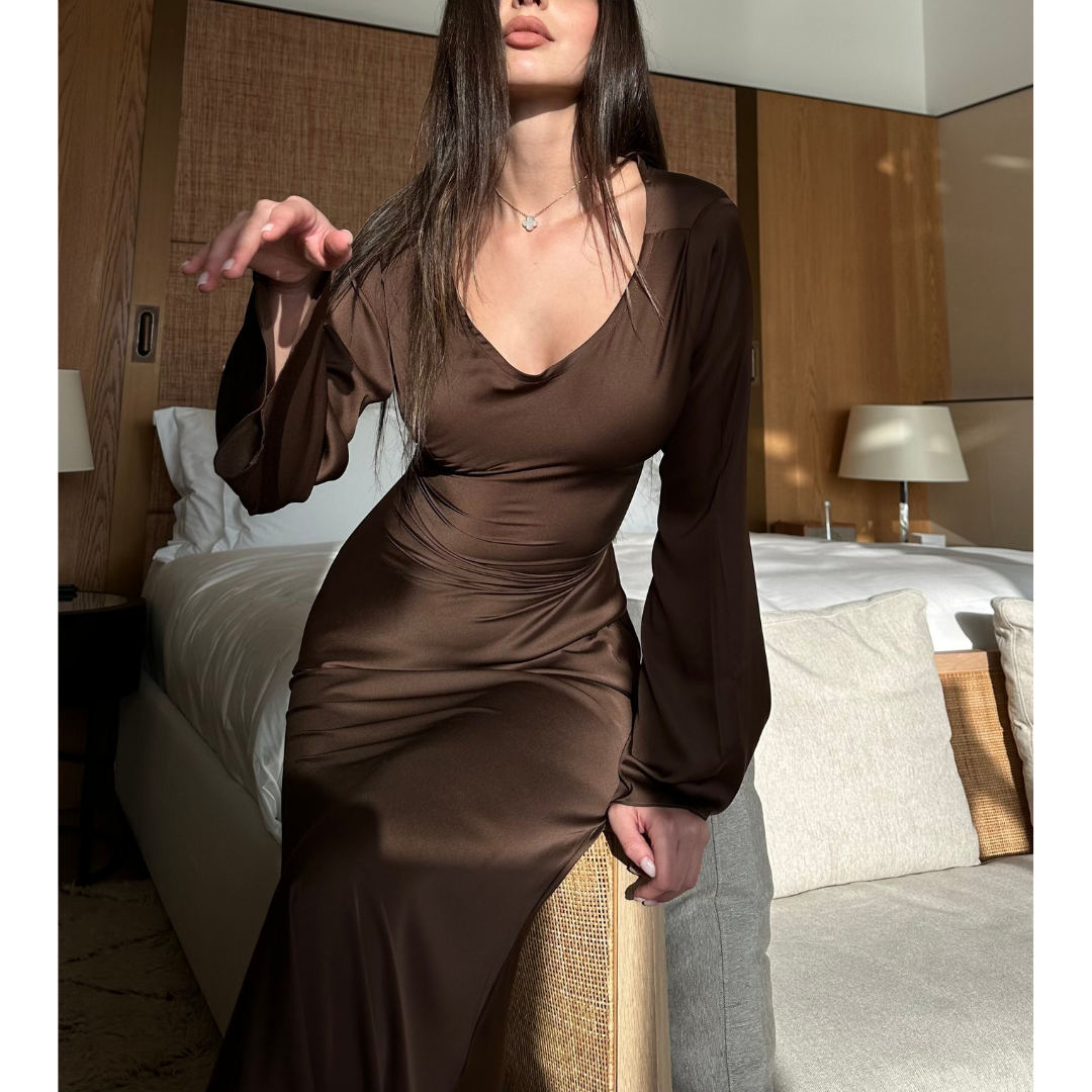 Abendkleider | Langarm Maxikleid