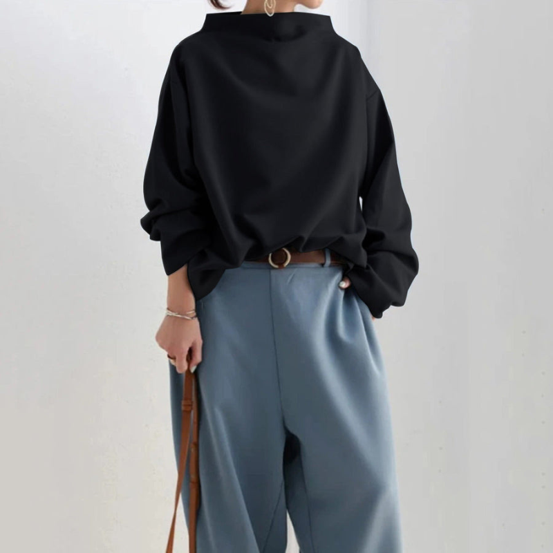 Damen Pullover | Hoher Kragen & Lockere Passform