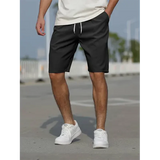 Men's short summer trousers with adjustable high waist
