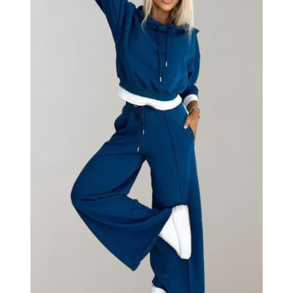 Damen Jogginganzug 2-teilig | Hoodie & Weit Bein Hose