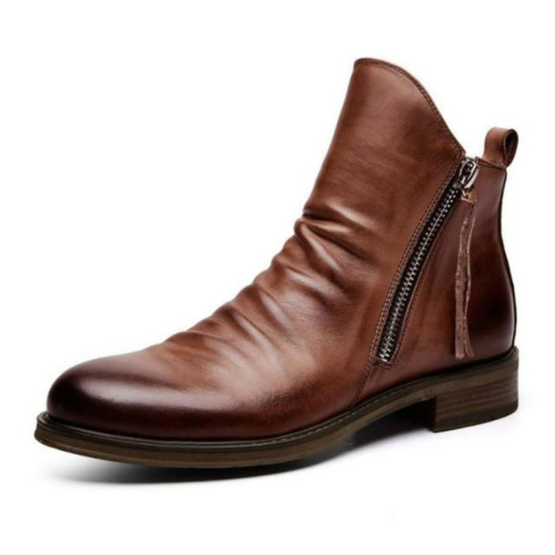 Herren Leder Stiefel | Casual mit Reißverschluss
