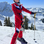 Damen Skianzug Einteilig | Gestreift & Mit Kapuze